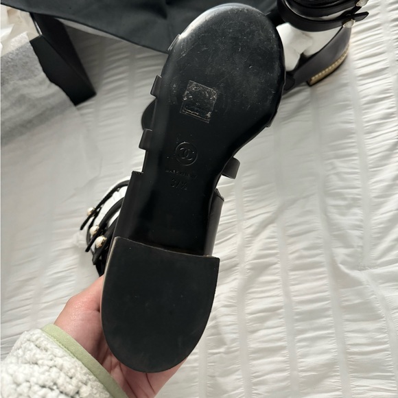 Black high top Chanel sandals like new only wore once - Picture 2 of 8